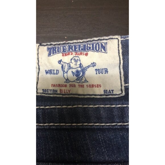 True Religion Woman 27x31 World Tour Billy Dark Wash Low Rise Straight Skinny - Picture 3 of 7